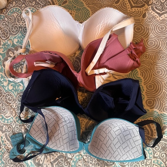 Victoria's Secret Blue, White, and Pink Bra Trio - Picture 2 of 6